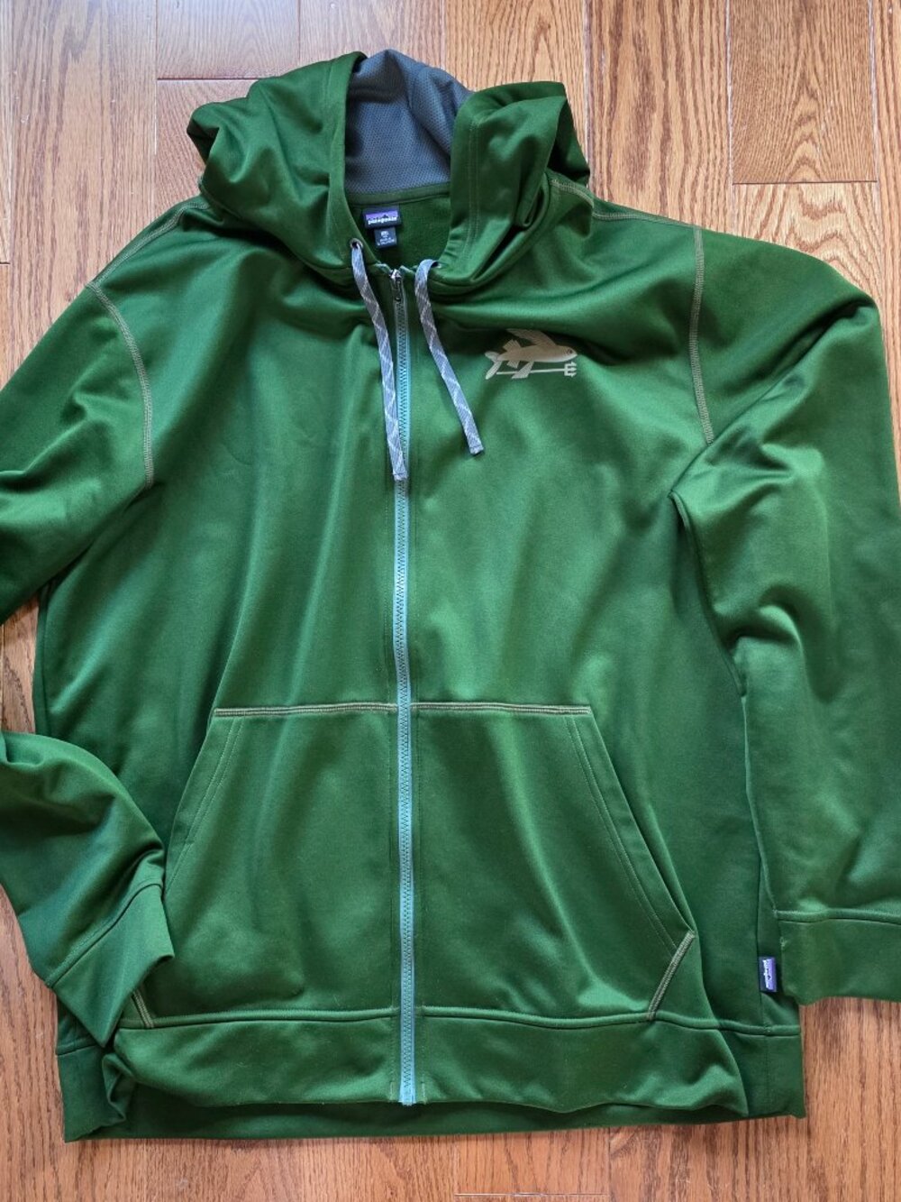XXL Patagonia moss green zip-up hoodie